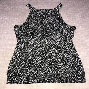 White House Black Market black and white blouse